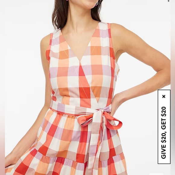 [J. CREW FACTORY] FAUX WRAP SLEEVELESS DRESS - Picture 2 of 5